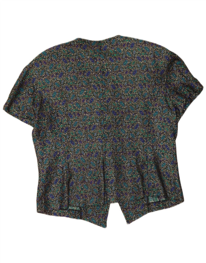 Andrea Mare blusa feminina cropped manga curta Reino Unido 14 grande multicolorida