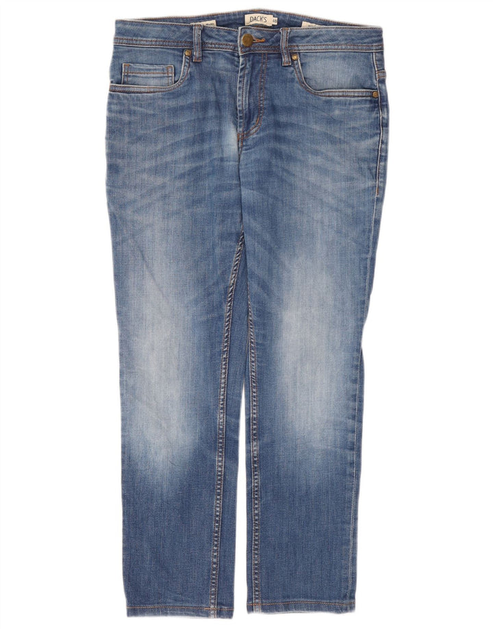 Calça Jeans Feminina Dack's Crop Slim IT 48 XL W32 L26 Azul Algodão