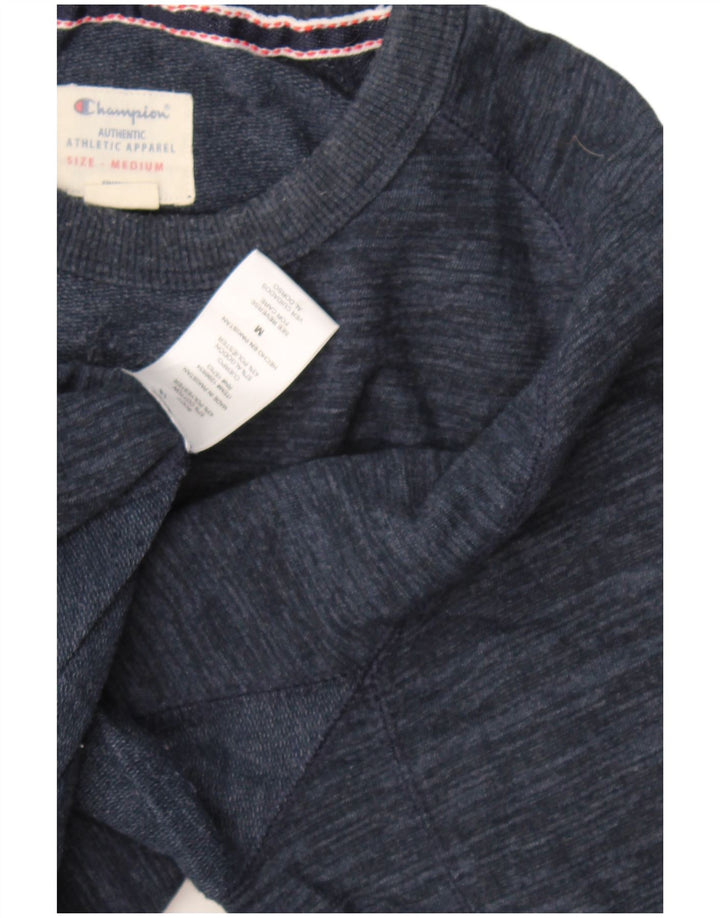 Champion moletom masculino jumper médio azul marinho algodão manchado
