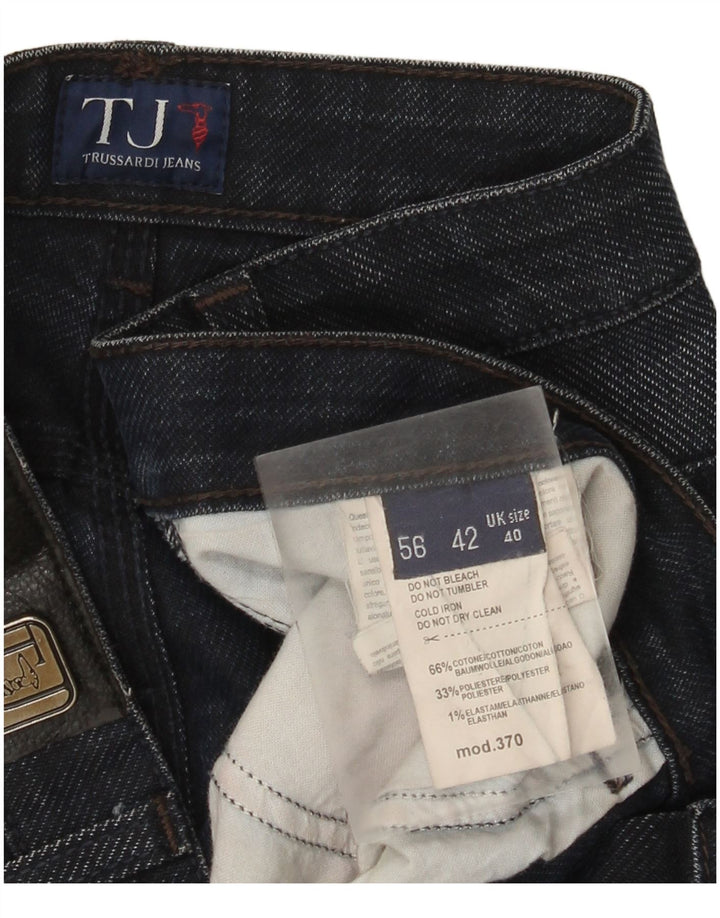 Trussardi Mens Straight Jeans W40 L31 Azul Marinho Algodão