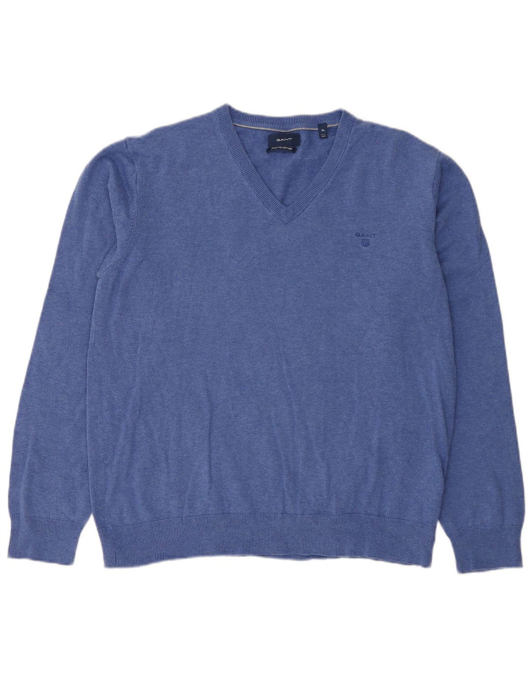 Suéter masculino Gant com decote em V XL algodão azul