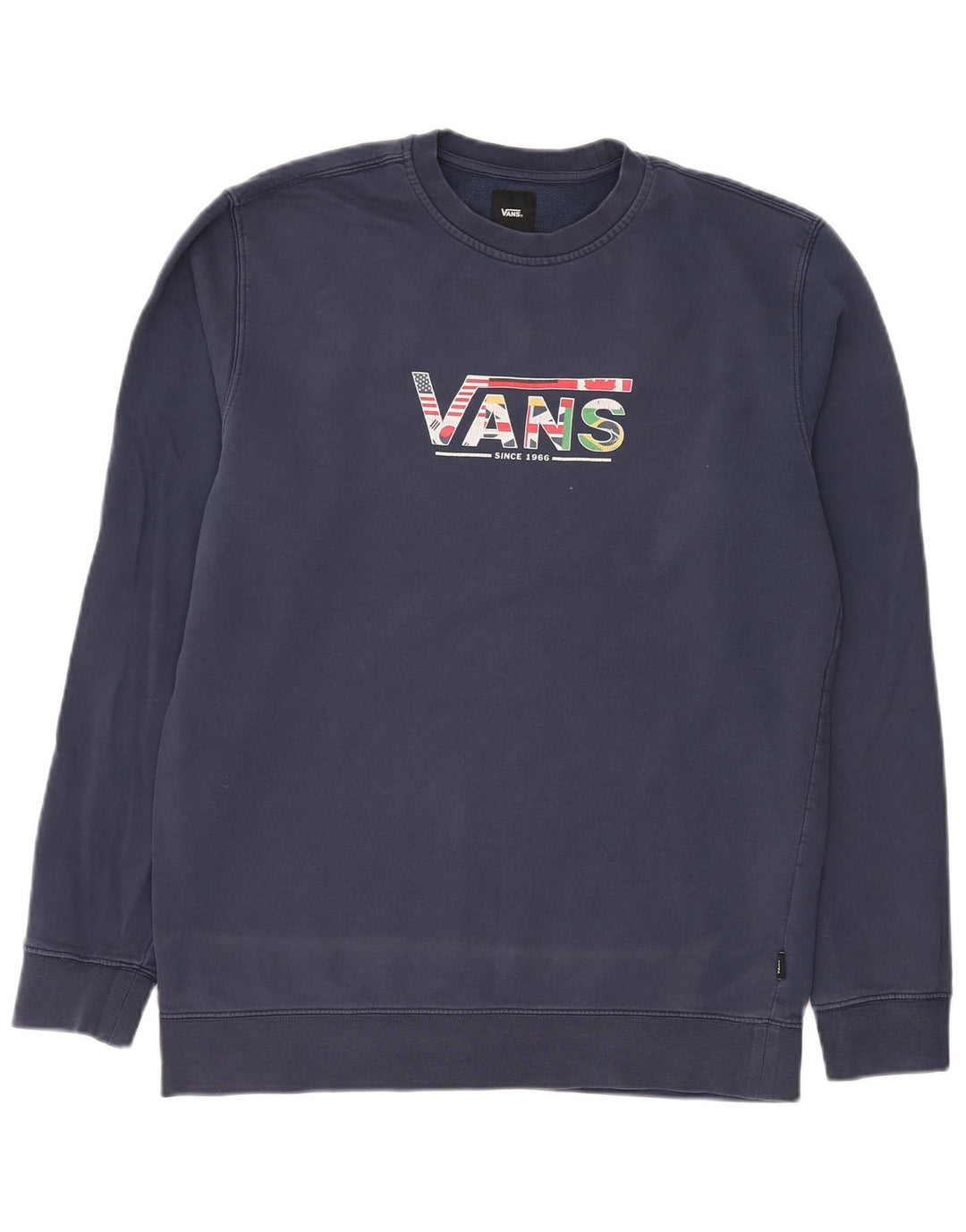 VANS moletom gráfico masculino jumper grande algodão azul marinho