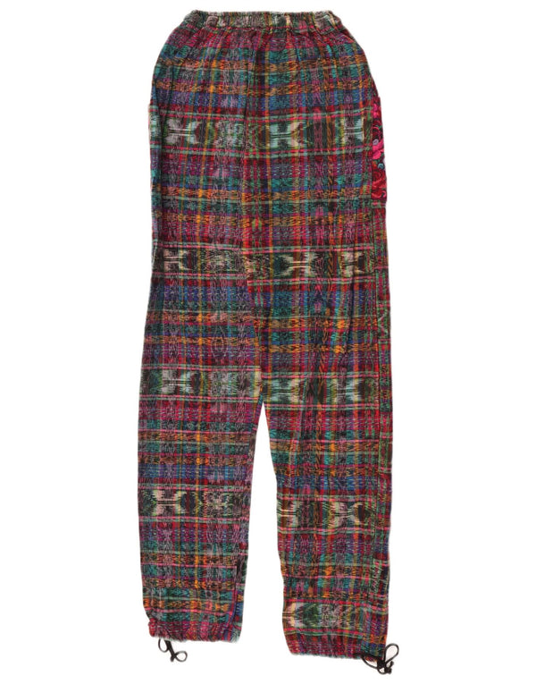 Calça jogger feminina vintage pequena W26 L28 floral multicolorida asteca