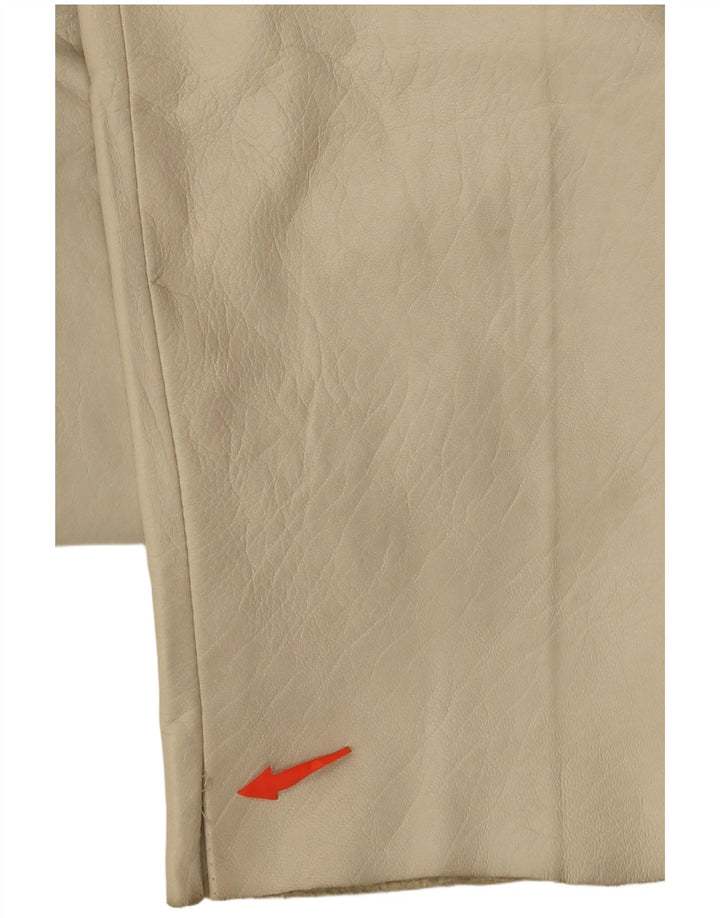 Calça feminina de couro cônico VINTAGE W26 L30 bege