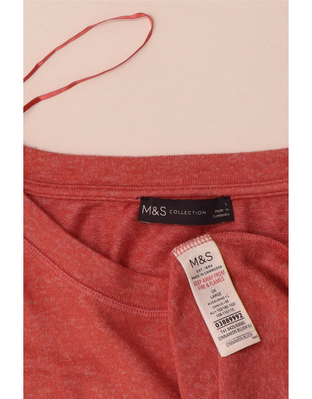 Camiseta masculina Marks & Spencer grande viscose vermelha