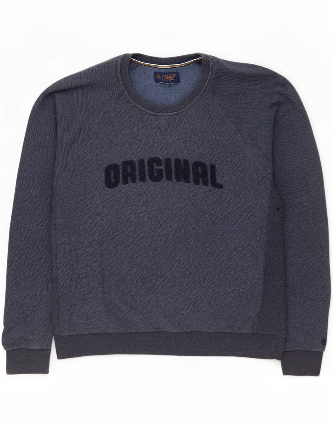 Moletom gráfico masculino Penguin Jumper XL azul marinho algodão