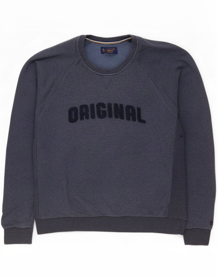 Moletom gráfico masculino Penguin Jumper XL azul marinho algodão