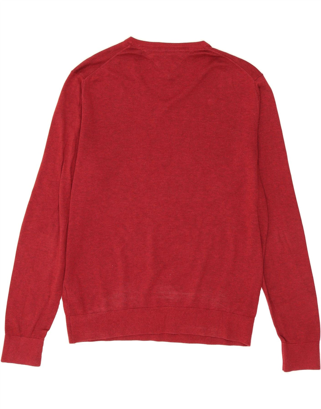 TOMMY HILFIGER Mens V-Neck Jumper Sweater 2XL Red Cotton Vintage Tommy Hilfiger and Second-Hand Tommy Hilfiger from Messina Hembry 