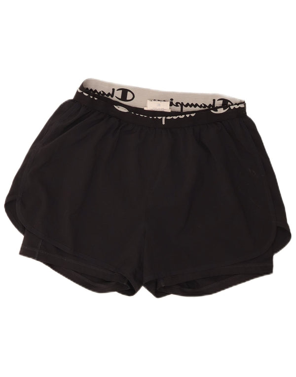 Shorts esportivos gráficos femininos Champion UK 18 XL preto poliéster