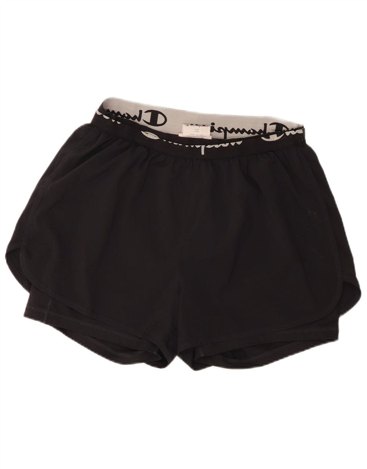 Shorts esportivos gráficos femininos Champion UK 18 XL preto poliéster