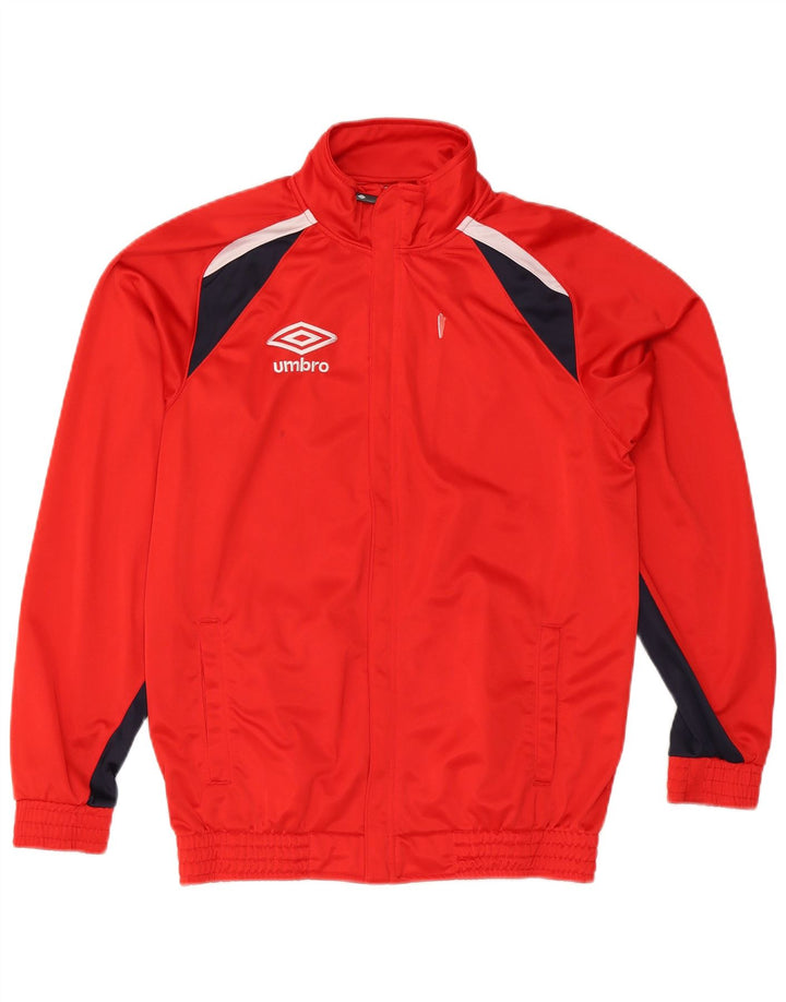 Jaqueta masculina de agasalho da Umbro, poliéster colorblock vermelho médio