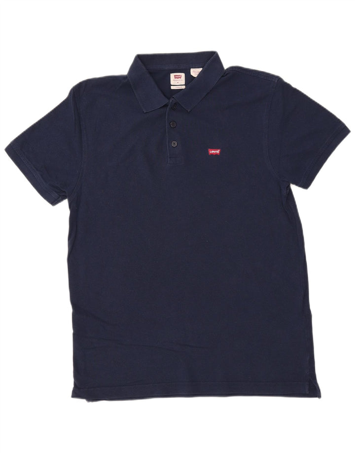 Camisa polo masculina Levi's Standard média azul marinho algodão