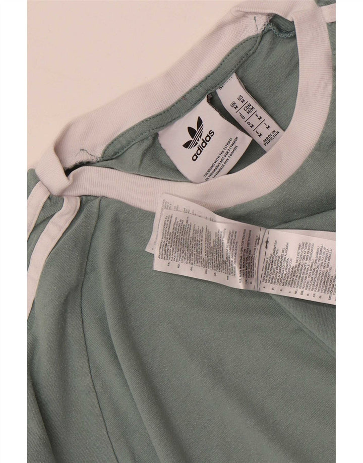 Adidas Mens Camiseta Top Médio Algodão Verde