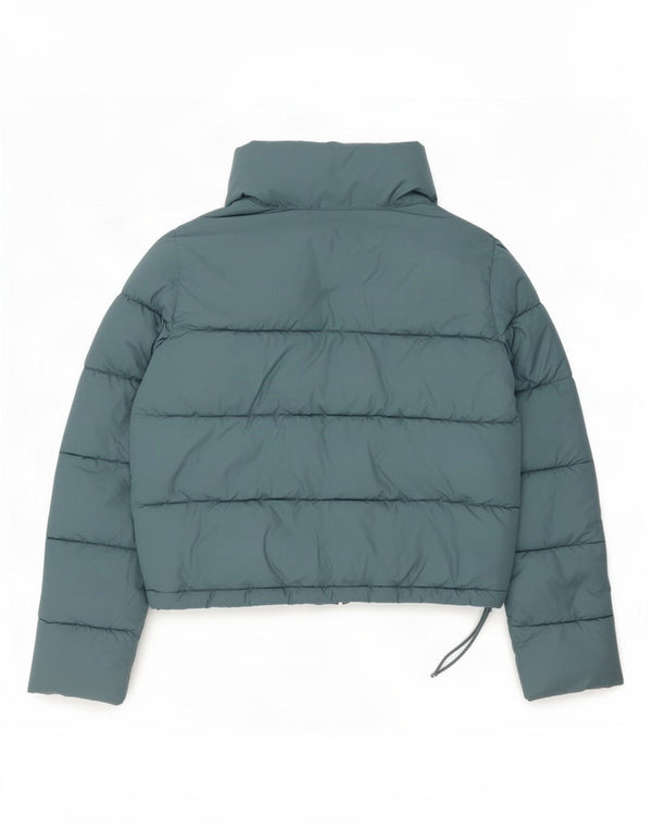 Jaqueta acolchoada superdimensionada feminina Hollister UK 10 poliéster azul pequeno