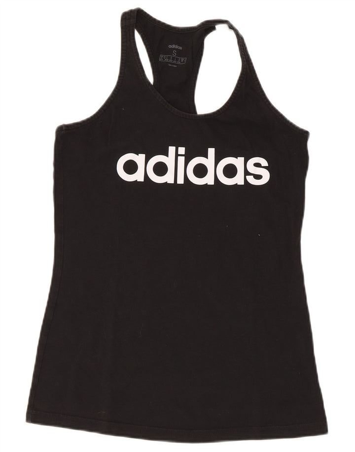 Adidas Womens Graphic Vest Top UK 8/10 Pequeno Preto