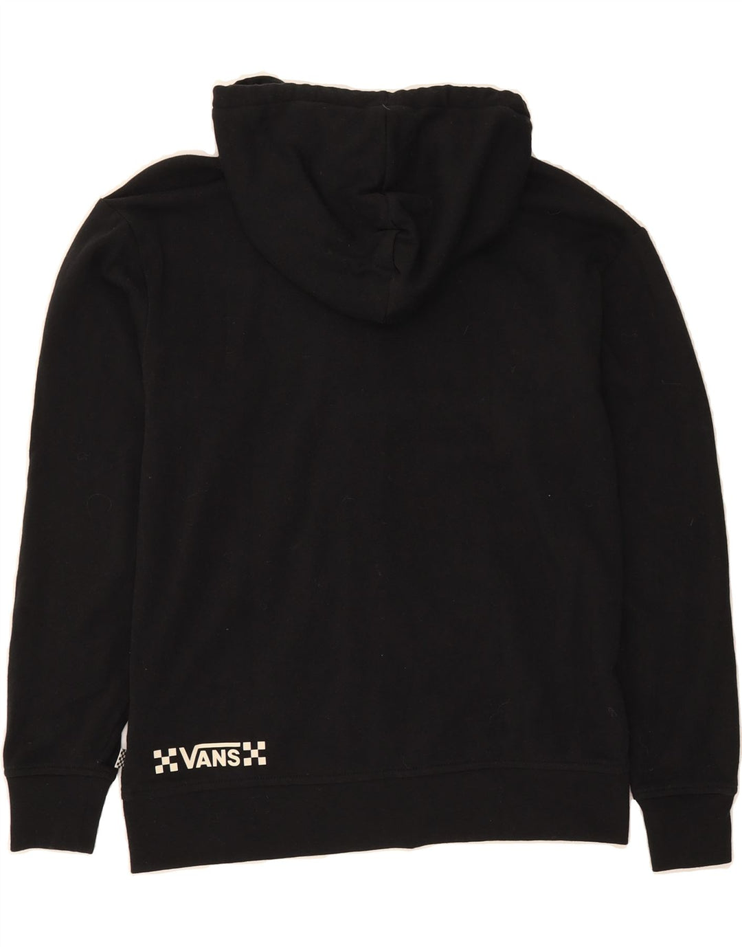VANS Womens Oversized Graphic Zip Hoodie Sweater UK 6 XS Black Cotton Vintage Vans and Second-Hand Vans from Messina Hembry 