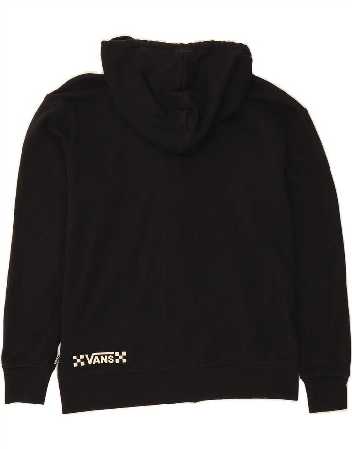 VANS Womens Oversized Graphic Zip Hoodie Sweater UK 6 XS Black Cotton Vintage Vans and Second-Hand Vans from Messina Hembry 