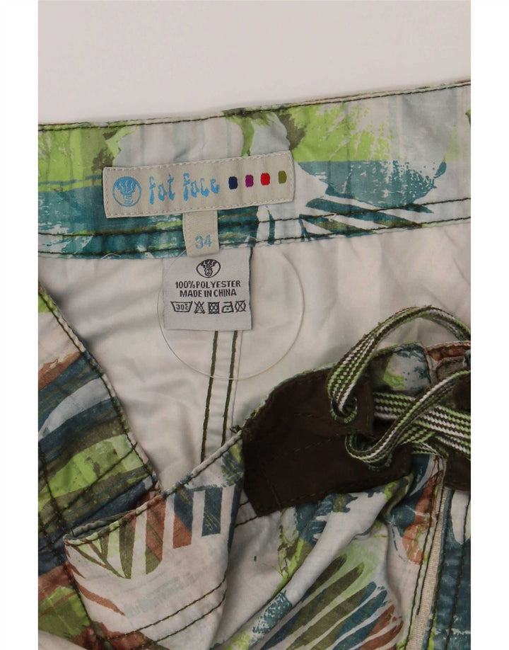 Poliéster floral colorido grande do short de natação dos homens gordos da cara