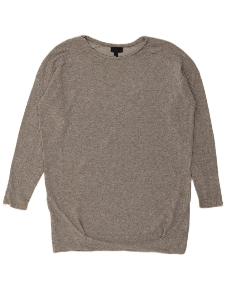 Topshop feminino oversized manga comprida Reino Unido 12 viscose cinza médio