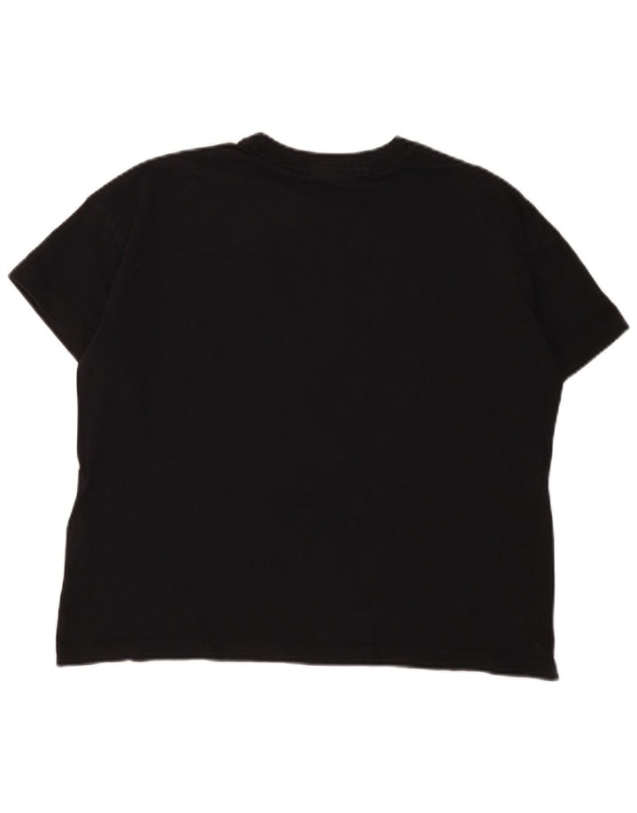 Camiseta feminina grande Champion UK 10 pequena algodão preto