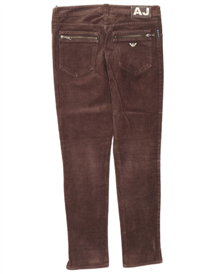 Calça feminina slim de veludo ARMANI W28 L30 marrom