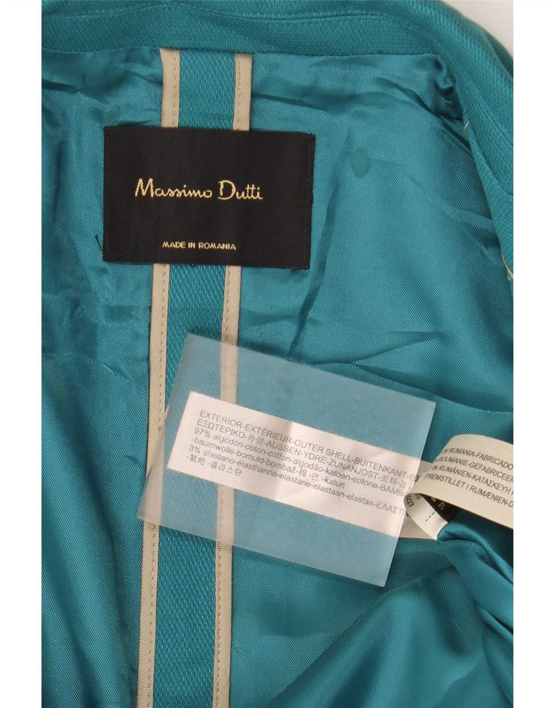 Jaqueta blazer feminina Massimo Dutti com 1 botão EU 40 algodão azul médio