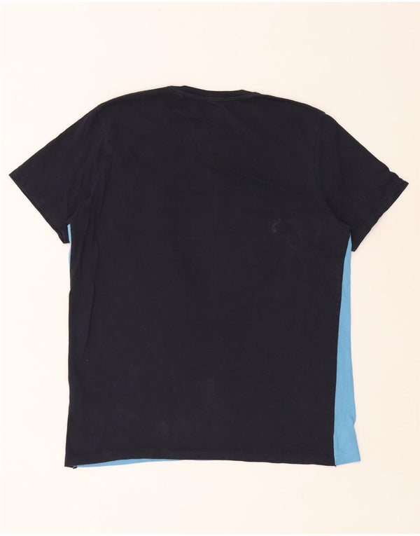 Camiseta gráfica masculina JACK & JONES XL azul marinho algodão colorblock