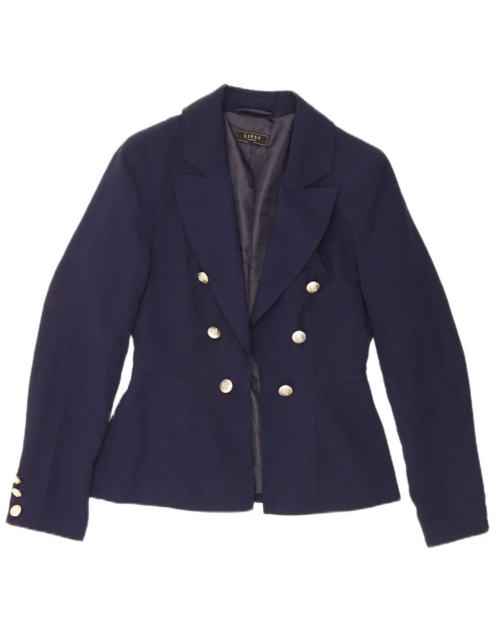 Jaqueta blazer aberta feminina Lipsy UK 10 poliéster azul marinho pequeno