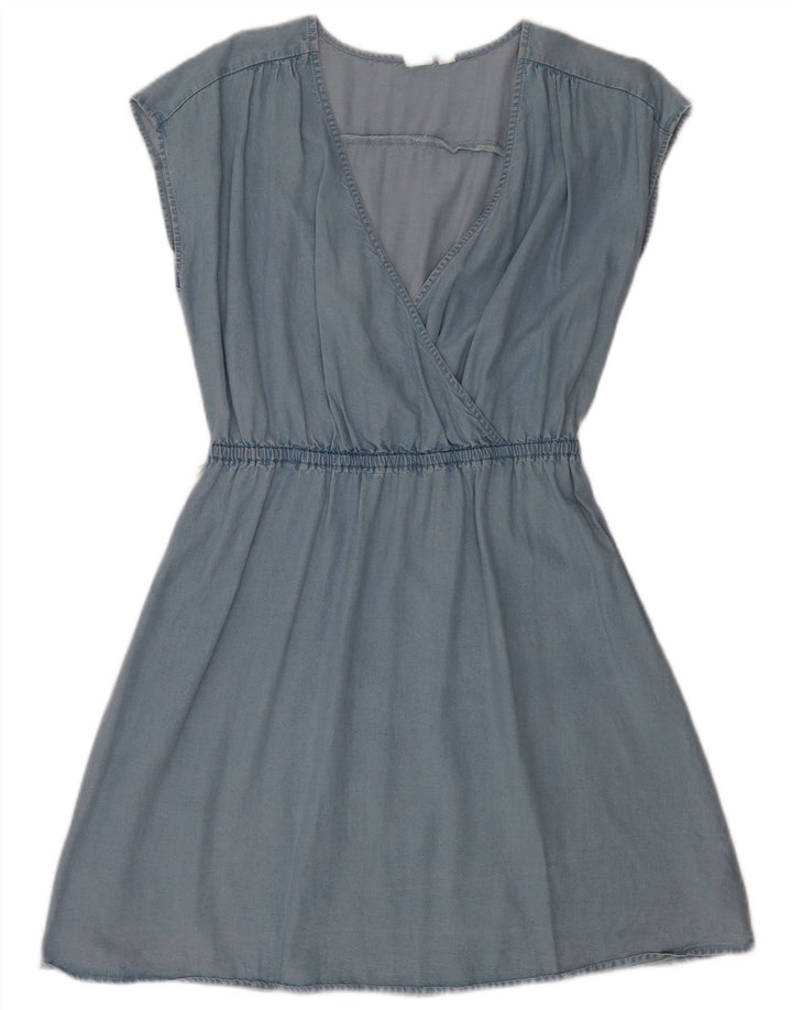 Vestido jeans feminino grande da Gap Reino Unido 10 pequeno azul Lyocell