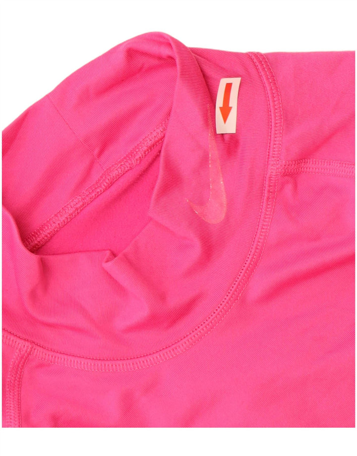 Top Nike Dri Fit Feminino Manga Longa UK 12 Médio Poliéster Rosa