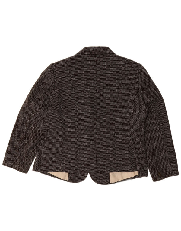 Jaqueta blazer feminina Marks & Spencer com 5 botões UK 18 XL preta Chevron