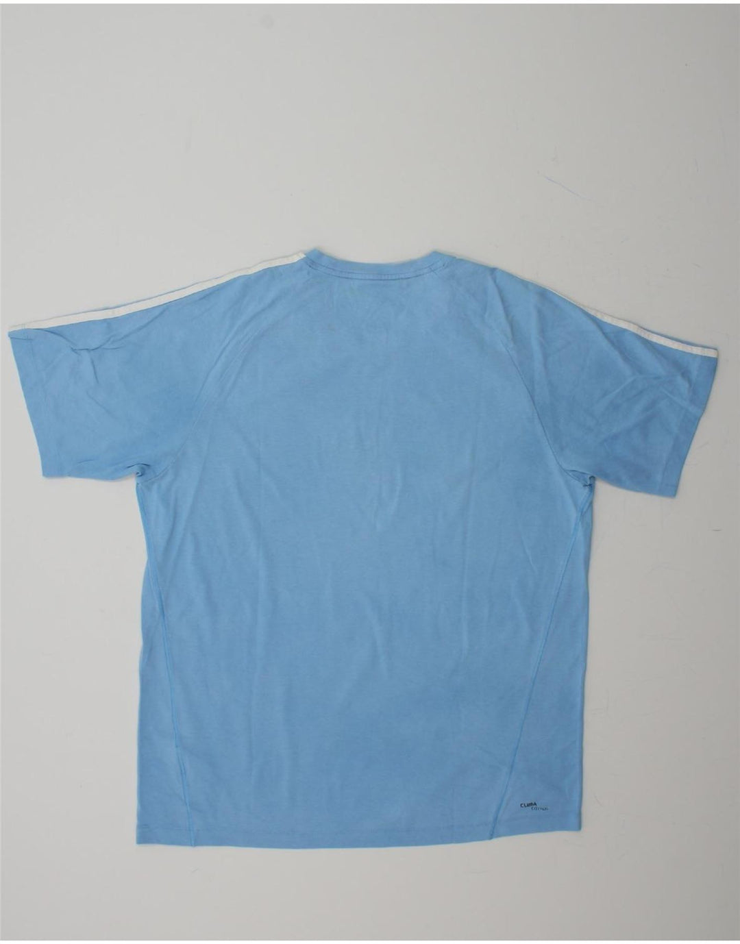 ADIDAS Mens Clima 365 T-Shirt Top Large Blue Cotton Vintage Adidas and Second-Hand Adidas from Messina Hembry 