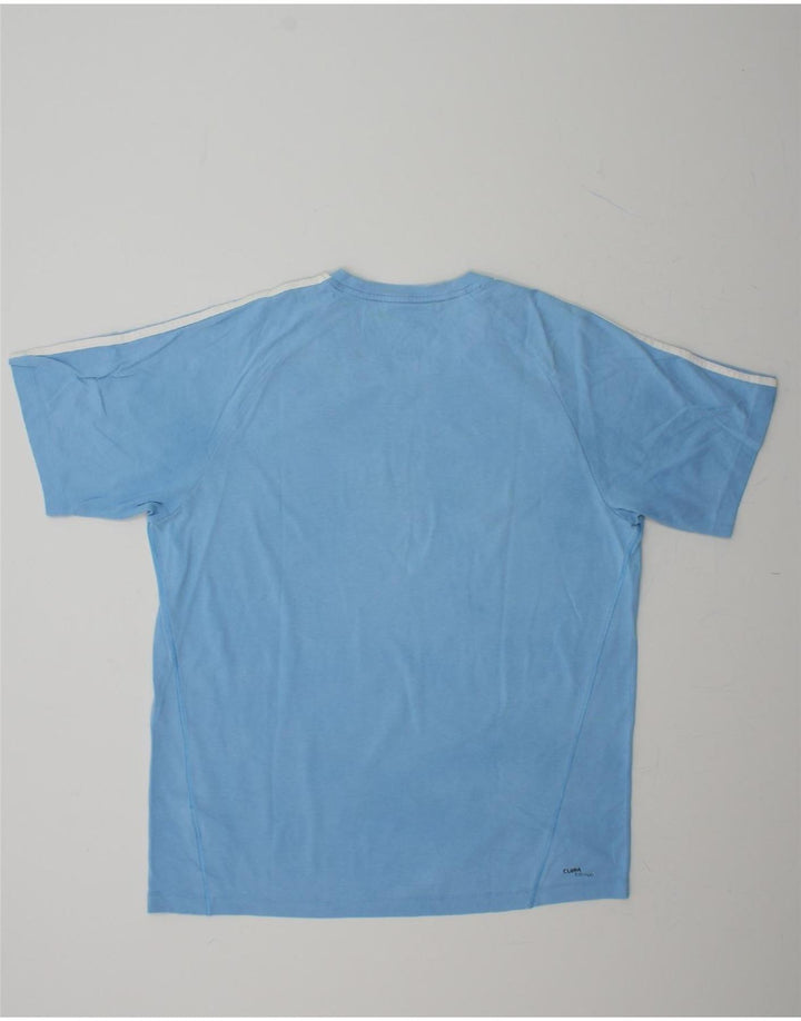 ADIDAS Mens Clima 365 T-Shirt Top Large Blue Cotton Vintage Adidas and Second-Hand Adidas from Messina Hembry 