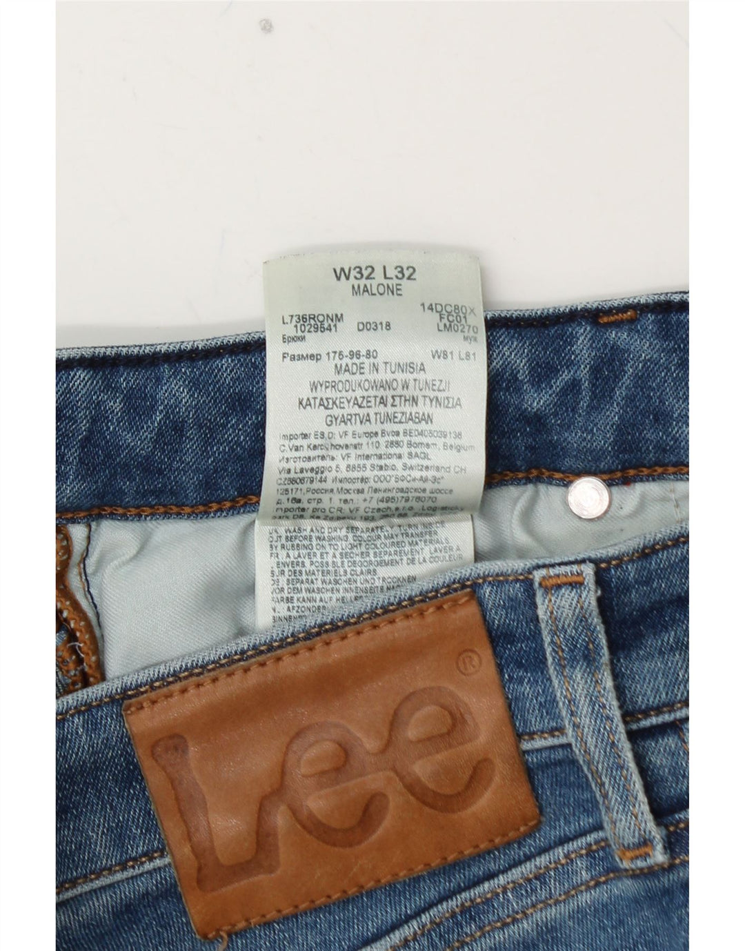 LEE Womens Malone Skinny Jeans W32 L32 Azul Algodão