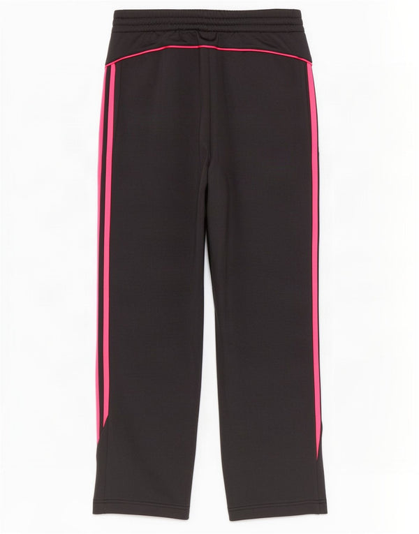 Calça de treino feminina Adidas UK 8/10 pequena poliéster preta