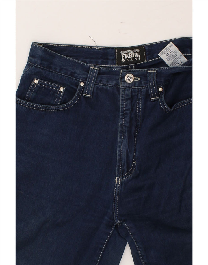 GIANFRANCO FERRE Womens Slim Jeans W31 L29 Navy Blue Cotton Vintage Gianfranco Ferre and Second-Hand Gianfranco Ferre from Messina Hembry 