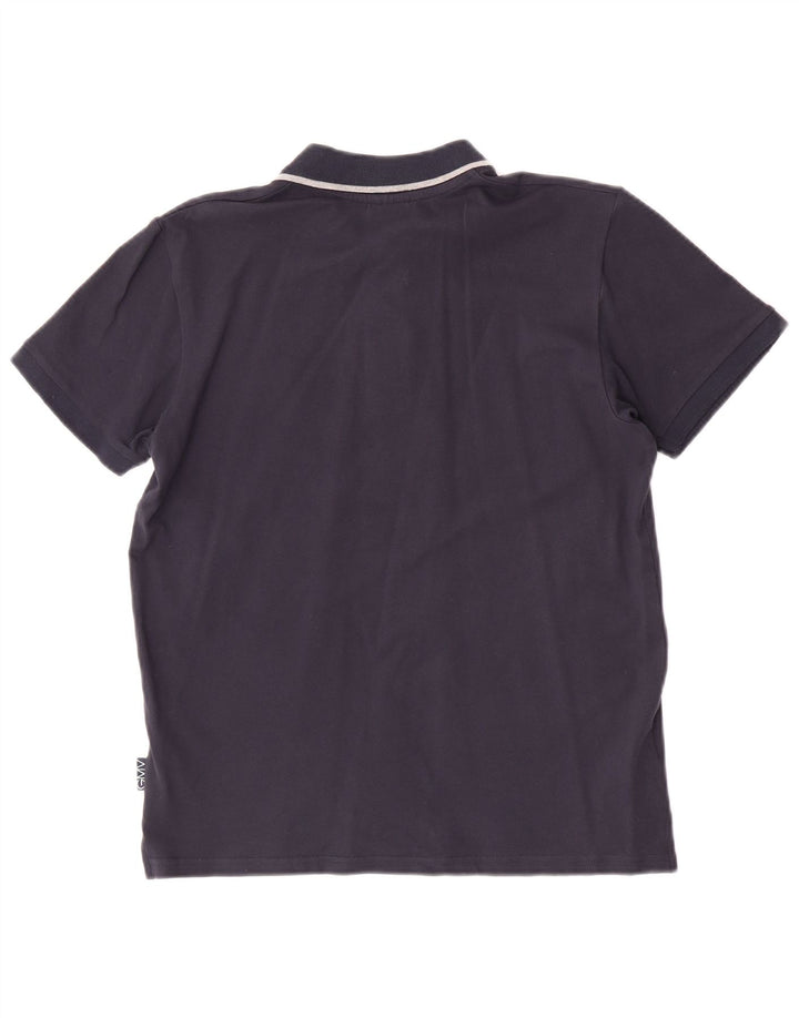 Camisa polo masculina Gianmarco Venturi grande algodão azul marinho