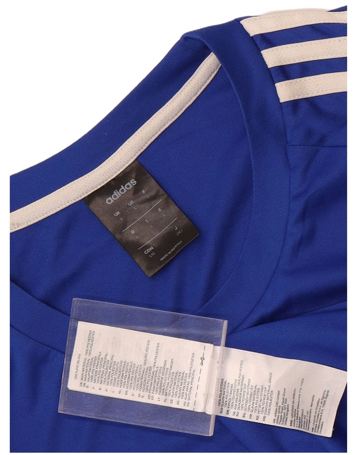 Adidas Mens Climalite Camiseta Top Grande Azul Poliéster