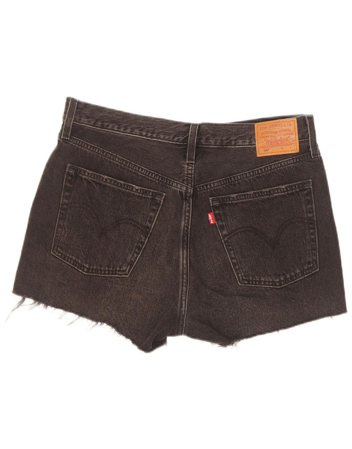 Shorts jeans feminino Levi's 501 desgastado W30 algodão preto médio