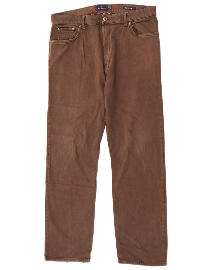 Calça jeans reta feminina Marks & Spencer Blue Harbor W36 L31 algodão marrom
