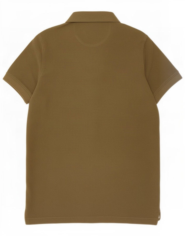 Camisa polo masculina Massimo Dutti pequena algodão cáqui