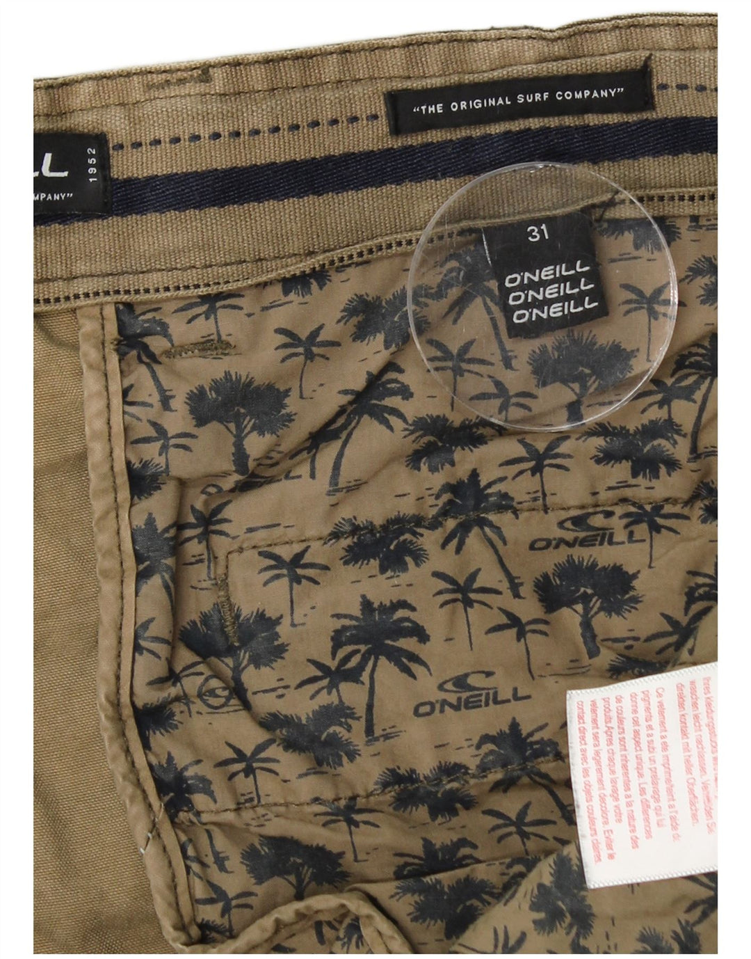 Shorts cargo masculino O'NEILL W31 camuflagem verde médio