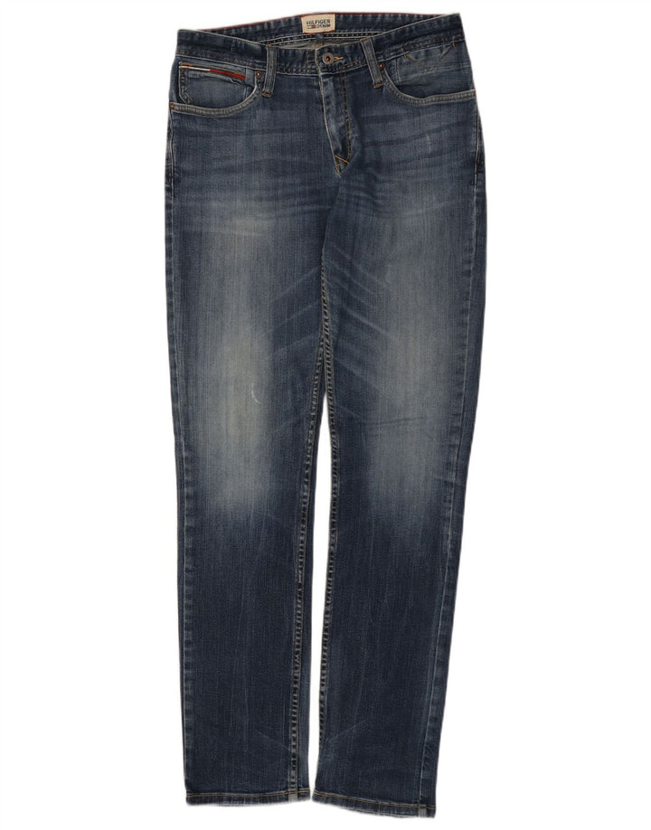 Tommy Hilfiger Masculino Slim Jeans W30 L34 Azul Algodão