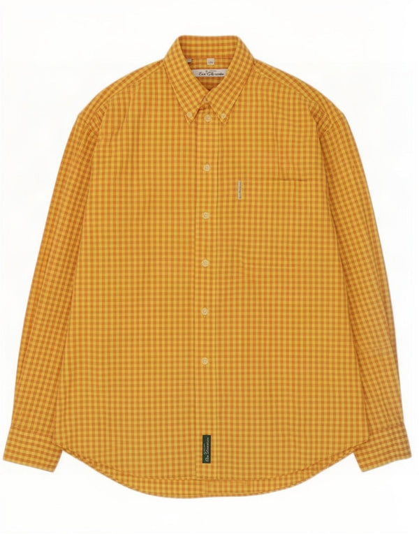 Camisa masculina Ben Sherman xadrez amarelo médio