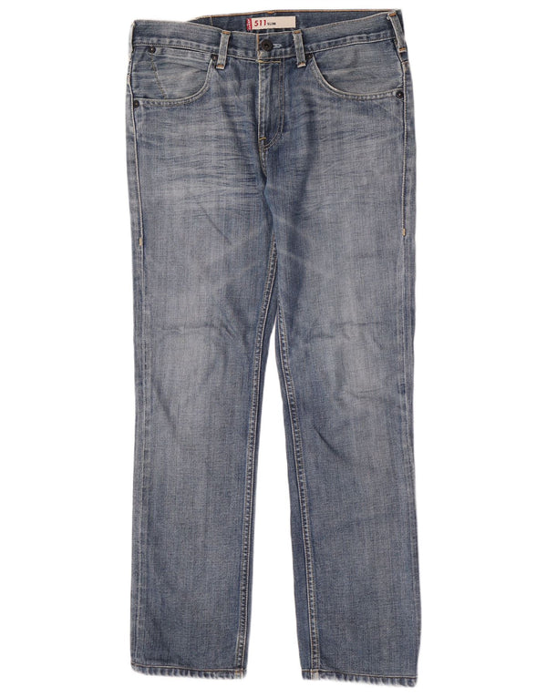 Calça Jeans Levis 511 Slim Masculina W33 L30 Azul Algodão