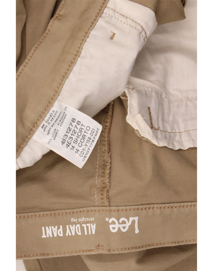 Calça feminina casual reta LEE US 14 XL W34 L28 algodão marrom