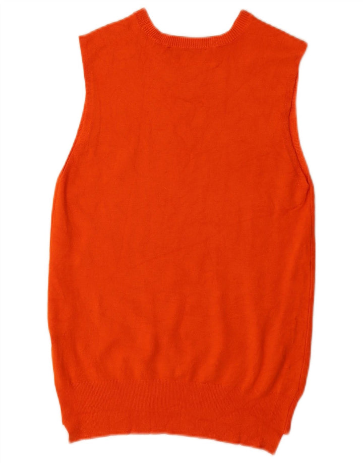 Zara Womens Vest Tank Top UK 12 Médio Laranja
