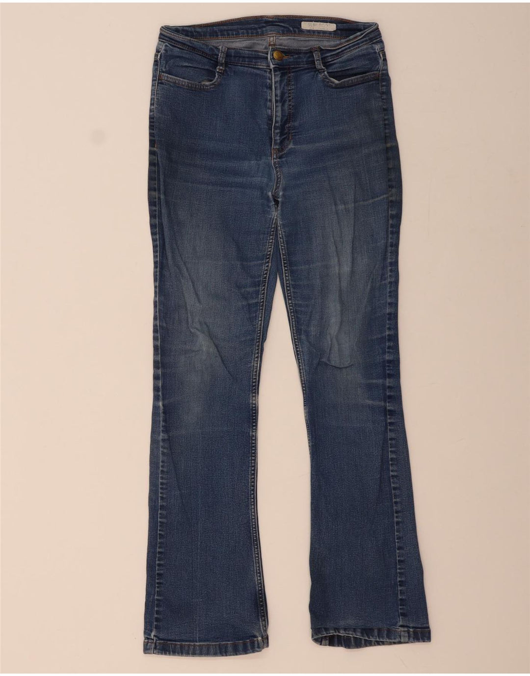Jeans feminino Marks & SPENCER Regular Fit Bootcut Reino Unido 10 Pequeno W30 L30 Azul
