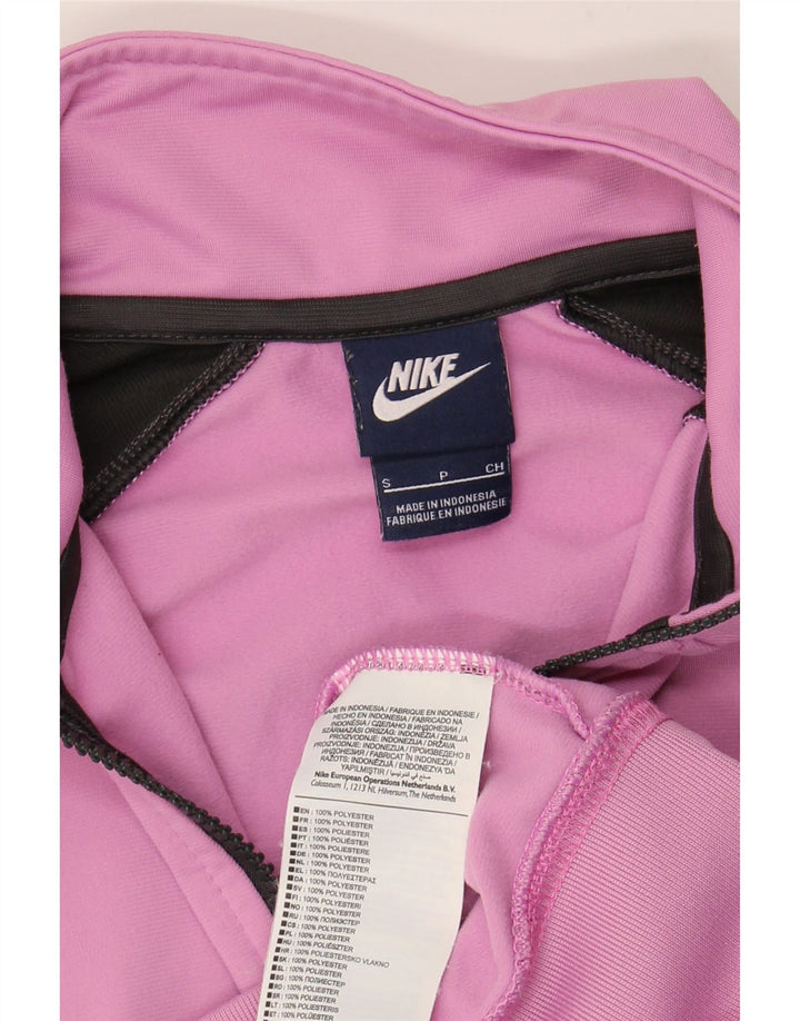 NIKE Womens Tracksuit Top Jacket UK 10 Small Pink Colourblock Poliéster