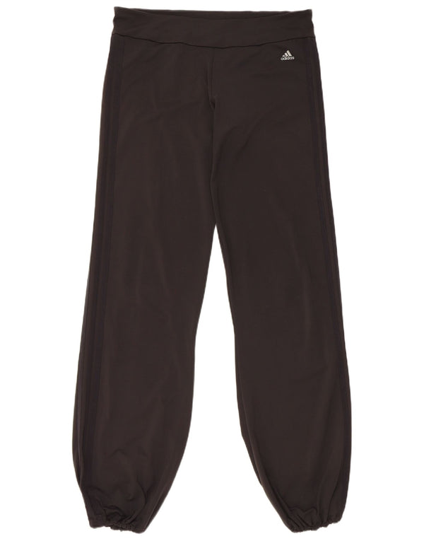 Adidas Womens Climalite Calças de treino Joggers UK 14 Médio Preto